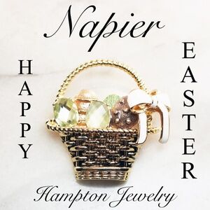 Napier Easter Eggs in Basket Brooch